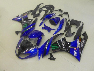 Blau Monster Kawasaki ZX6R 2009-2012 Motorrad Verkleidungen