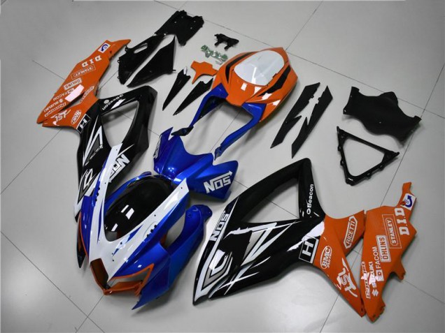 Blau Orange Suzuki GSXR 600 / 750 K8 2008-2010 Motorrad Verkleidungen