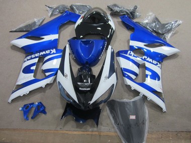 Blau Weiß Kawasaki ZX6R 2005-2006 Motorrad Verkleidung