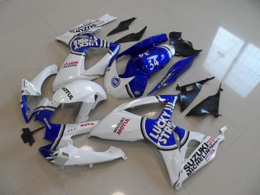 Blau Weiß Lucky Strike Motul 34 Suzuki GSXR 750 K6 2006-2007 Motorrad Verkleidungen