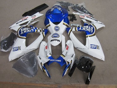 Blau Weiß Lucky Strike Motul Suzuki GSXR 750 K6 2006-2007 Motorrad Verkleidungen