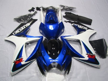 Blau Weiß Suzuki GSXR 600 K6 2006-2007 Motorrad Verkleidungen