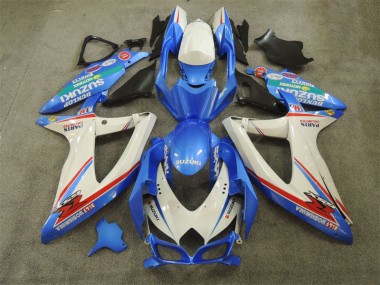 Blau Weiß mit Aufklebern Suzuki GSXR 600 K8 2008-2010 Motorrad Verkleidungen