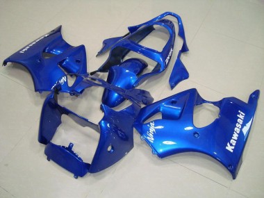 Blau mit Weißen Aufklebern Kawasaki ZX6R 2000-2002 Motorrad Verkleidungen