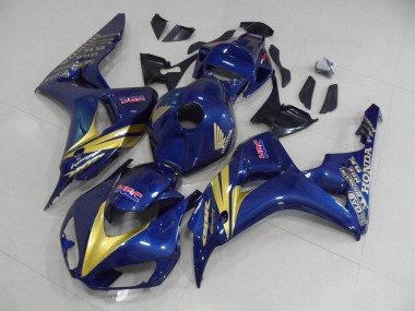 Dunkel blau mit goldenen Streifen Honda CBR 1000 RR 2006-2007 Motorrad Verkleidungen