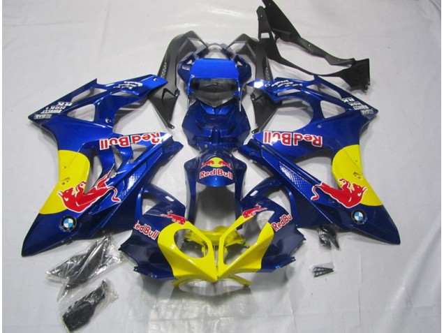 Gelb Blau Red Bull BMW S1000RR 2009-2014 Motorrad Verkleidungen