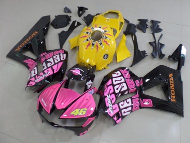 Gelb Rosa Rossi Honda CBR 600 RR 2013-2021 Motorrad Verkleidungen