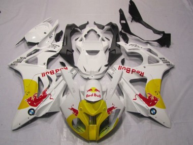 Gelb Weiß Red Bull BMW S1000RR 2009-2014 Motorrad Verkleidungen