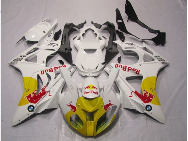 Gelb Weiß Red Bull BMW S1000RR 2009-2014 Motorrad Verkleidungen