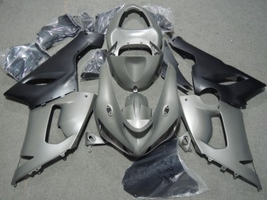 Grau Schwarz Kawasaki ZX6R 2005-2006 Motorrad Verkleidungen