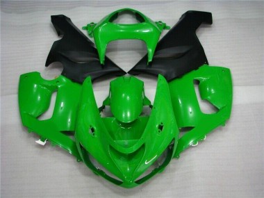 Grün Matt schwarz Kawasaki ZX6R 2005-2006 Motorrad Verkleidungen