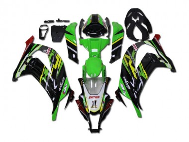 Grün Schwarz Kawasaki ZX10R 2011-2015 Motorrad Verkleidung