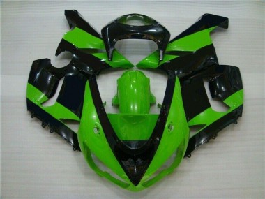 Grün Schwarz Kawasaki ZX6R 2005-2006 Motorrad Verkleidungen