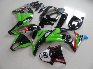 Grün Schwarz mit Nummer 66 Kawasaki ZX10R 2011-2015 Motorrad Verkleidungen