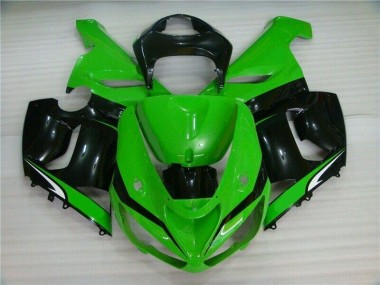 Grün Weiß Schwarz Kawasaki ZX6R 2005-2006 Motorrad Verkleidungen