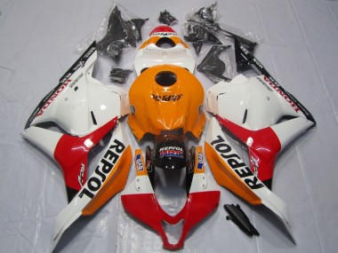 Orange Rot Weiß Repsol Honda CBR 600 RR 2009-2012 Motorrad Verkleidungen