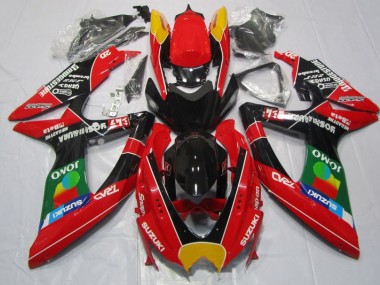 Rot Schwarz Jomo Suzuki GSXR 600 K8 2008-2010 Motorrad Verkleidungen