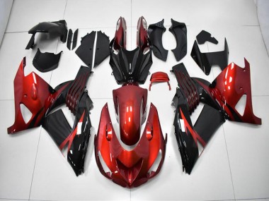 Rot Schwarz Kawasaki ZX14R ZZR 1400 2006-2011 Motorrad Verkleidungen