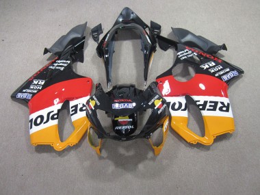 Rot Schwarz Repsol Honda CBR 600 F4 1999-2000 Motorrad Verkleidungen