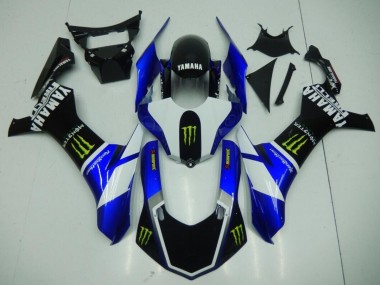 Schwarz Blaus Monster Yamaha R1 2015-2019 Motorrad Verkleidungen