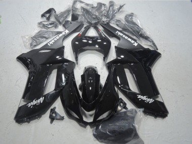 Schwarz Weißer Ninja Kawasaki ZX6R 2007-2008 Motorrad Verkleidungen