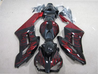 Schwarz rote Flamme Honda CBR 1000 RR 2004-2005 Motorrad Verkleidung