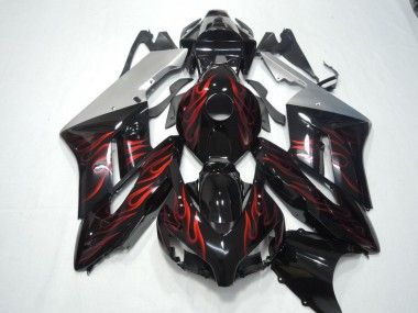 Schwarz rote Flamme Honda CBR 1000 RR 2004-2005 Motorrad Verkleidungen