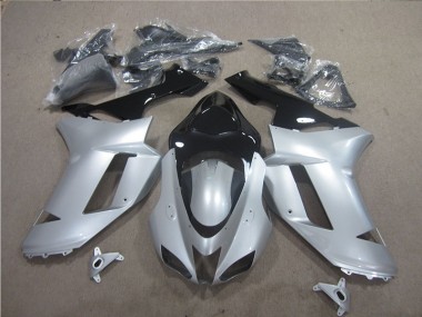 Silber Schwarz Kawasaki ZX6R 2007-2008 Motorrad Verkleidungen