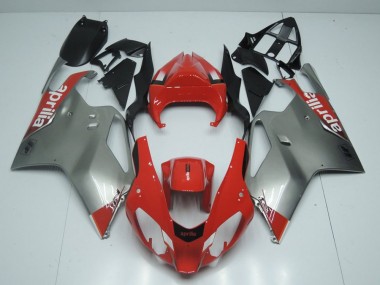 Silber Und Rot Aprilia RSV 1000 2003-2006 Motorrad Verkleidungen