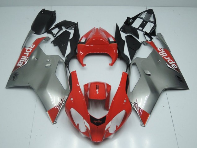 Silber Und Rot Aprilia RSV 1000 2003-2006 Motorrad Verkleidungen