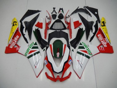 Weiß Rot Alitalia Aprilia RSV4 2009-2015 Motorrad Verkleidungen