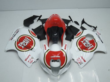 Weiß Rot Lucky Strike Motul Suzuki GSXR 1300 Hayabusa 1996-2007 Motorrad Verkleidungen